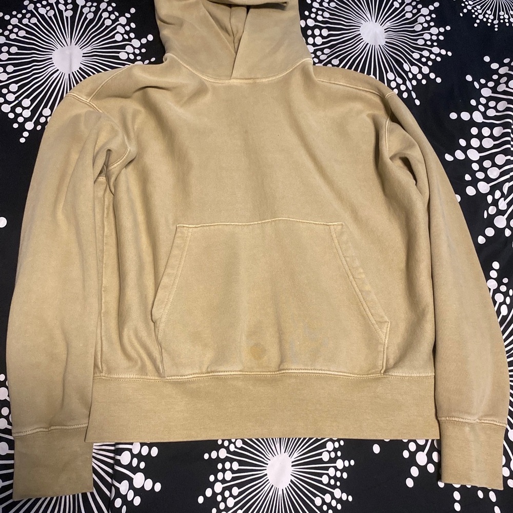 Men American Eagle Laidback Luxe Heavyweight Khaki Hoodie